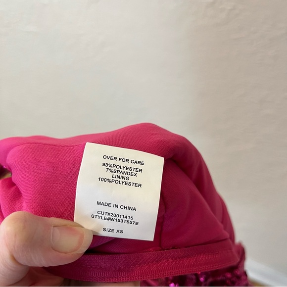 Windsor Dress Pink Sequin Mesh Prom HoCo Party XS Ashley - Picture 7 of 7